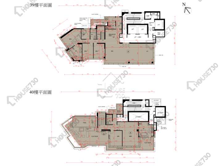 瓏璽 平面圖 瓏璽 1座 39樓 樓層平面圖 - House730