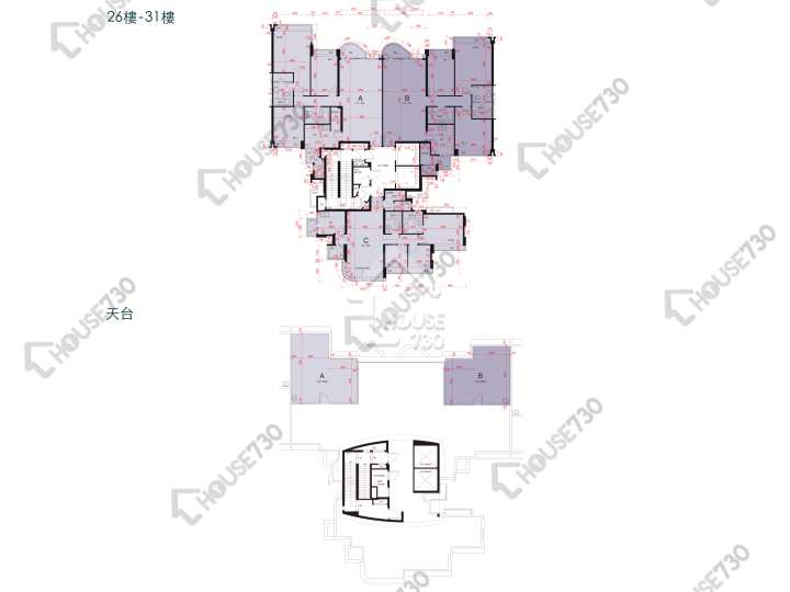 維港.星岸 平面圖 維港.星岸 2座 26-31樓 樓層平面圖 - House730