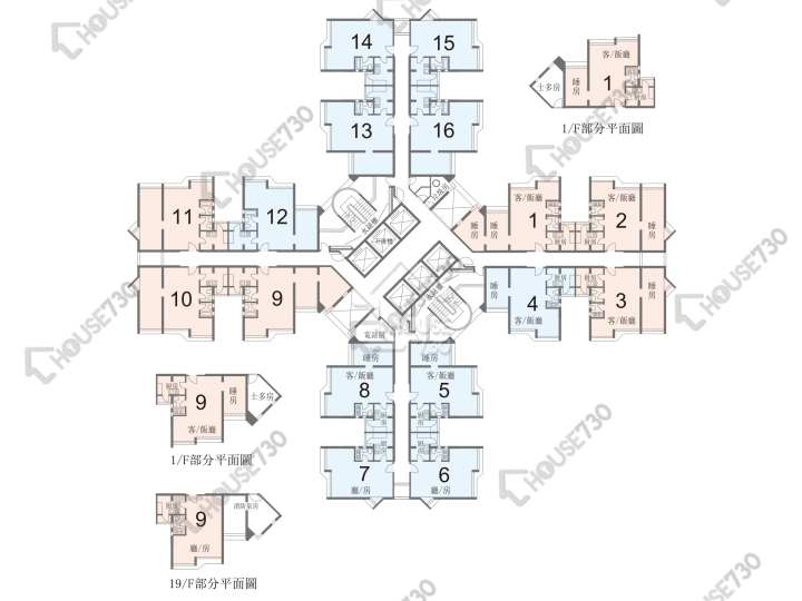 嘉盛苑 平面圖 嘉盛苑 嘉耀閣 (C座) 1-38樓 樓層平面圖 - House730