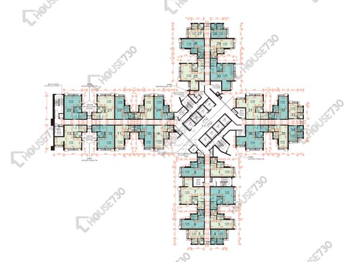 青富苑 平面圖 青富苑 B座 2樓 樓層平面圖 - House730