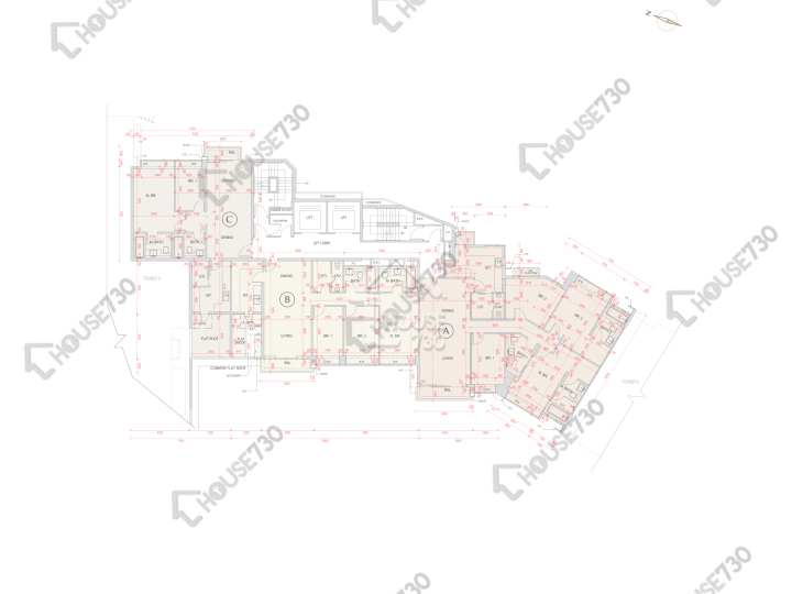 賢文禮士 平面圖 賢文禮士 3座 1樓 樓層平面圖 - House730