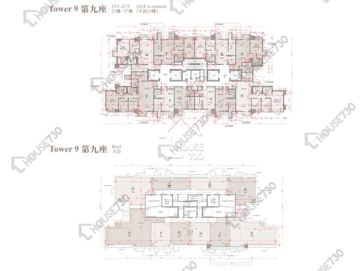 溱柏 平面圖 溱柏 9座 23,25-26,27樓 樓層平面圖 - House730