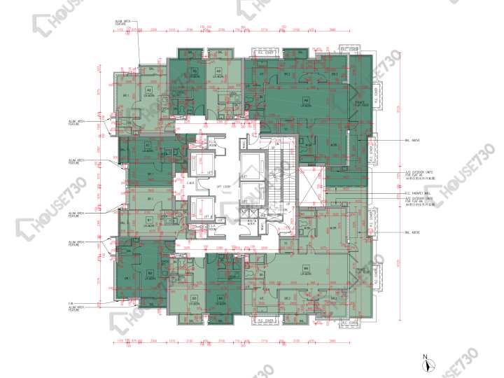 海茵莊園 平面圖 海茵莊園 1座 37樓 樓層平面圖 - House730