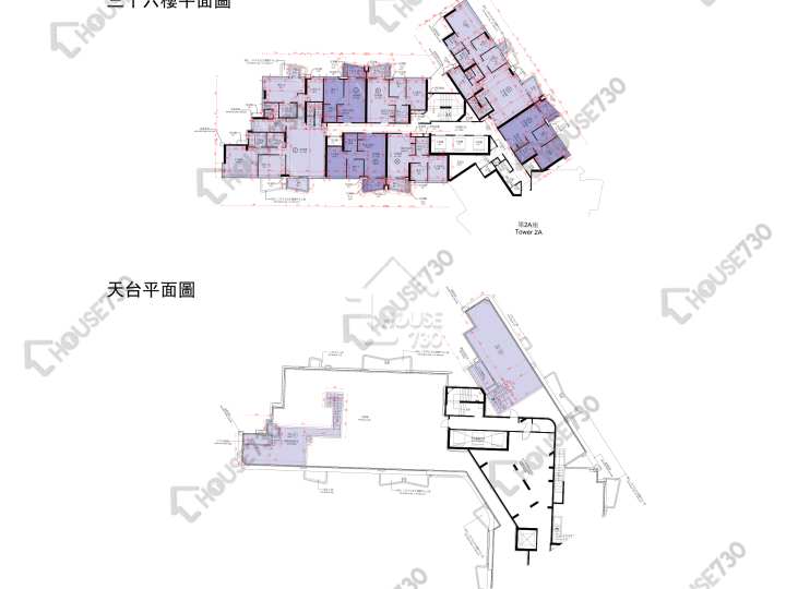 維港1號 平面圖 維港1號 2B座 36樓 樓層平面圖 - House730