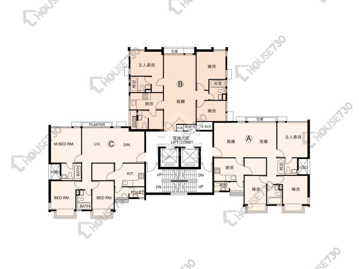 又一居 平面圖 又一居 33座 2-10樓 樓層平面圖 - House730