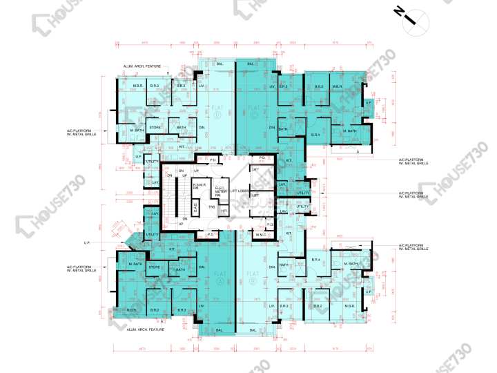 雲海 平面圖 雲海 1期 Sandalwood Court 3座 3,5-8,9樓 樓層平面圖 - House730