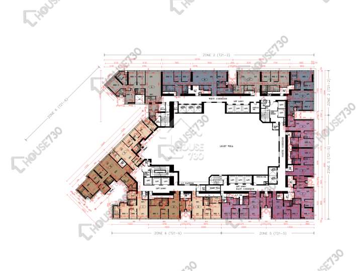 天璽 平面圖 天璽 21座 - 6區 (彗鑽) 17-23,25樓 樓層平面圖 - House730