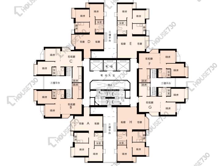 翠怡花園 平面圖 翠怡花園 3期 11座 3-11樓 樓層平面圖 - House730