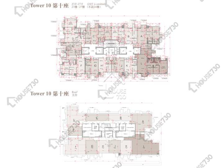 溱柏 平面圖 溱柏 10座 23,25-26,27樓 樓層平面圖 - House730