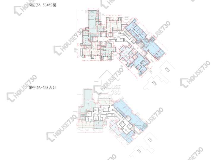 柏傲莊 平面圖 柏傲莊 2期 5座 (5A) 62樓 樓層平面圖 - House730
