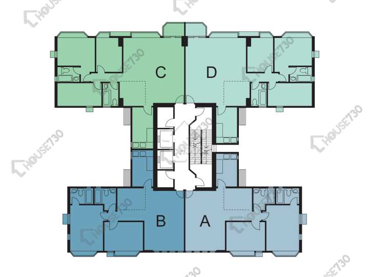 碧濤花園 平面圖 碧濤花園 2期 怡景閣 (C座) 24-26樓 樓層平面圖 - House730