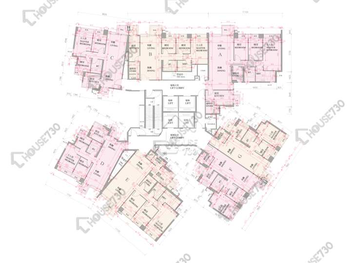逸瓏灣 平面圖 逸瓏灣 II 大廈9座 3,5-6,7樓 樓層平面圖 - House730