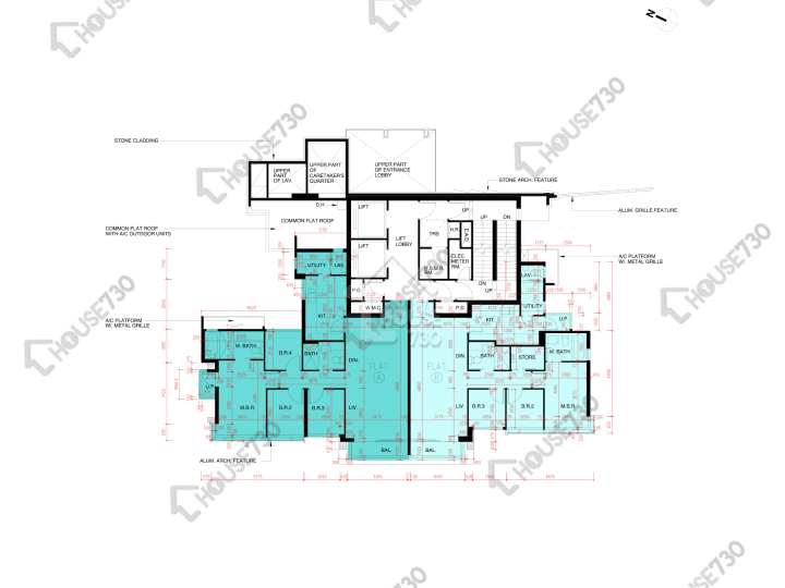 雲海 平面圖 雲海 1期 Sandalwood Court 1座 1樓 樓層平面圖 - House730