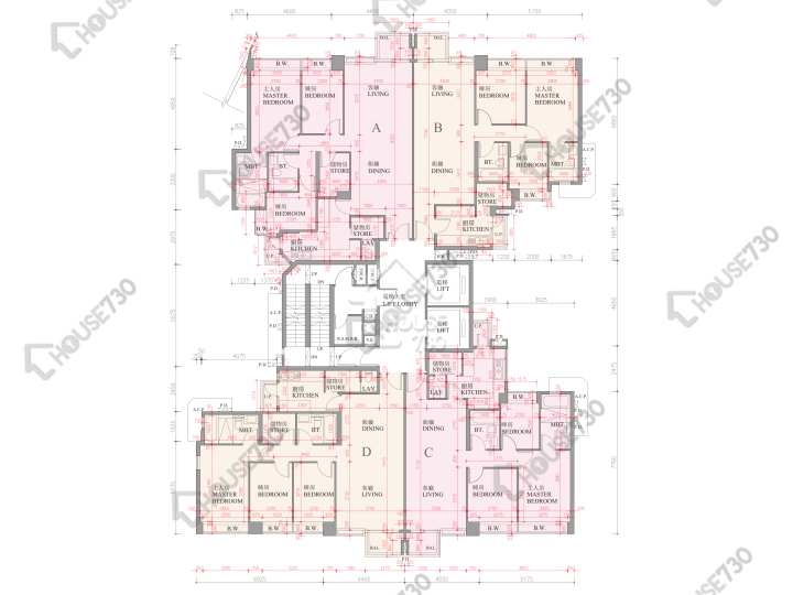 逸珑湾 平面图 逸珑湾 I 大厦21座 3,5-12,15楼 楼层平面图 - House730