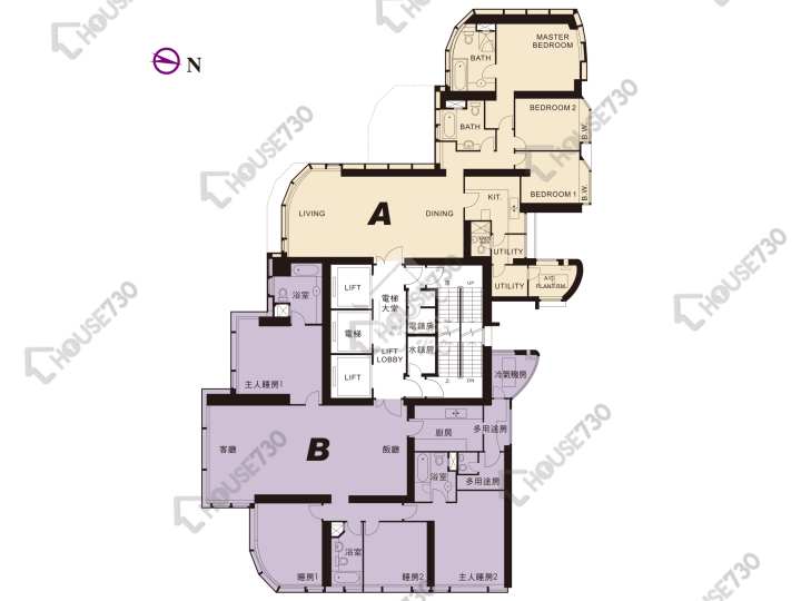 海名軒 平面圖 海名軒 1座 8-12,15-20,21樓 樓層平面圖 - House730