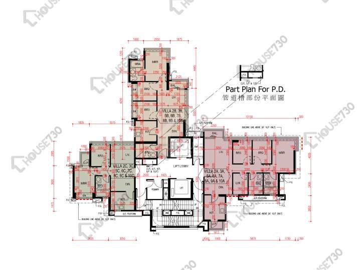 爾巒 平面圖 爾巒 珍諾華大道 7座 2-3,5-9,10樓 樓層平面圖 - House730