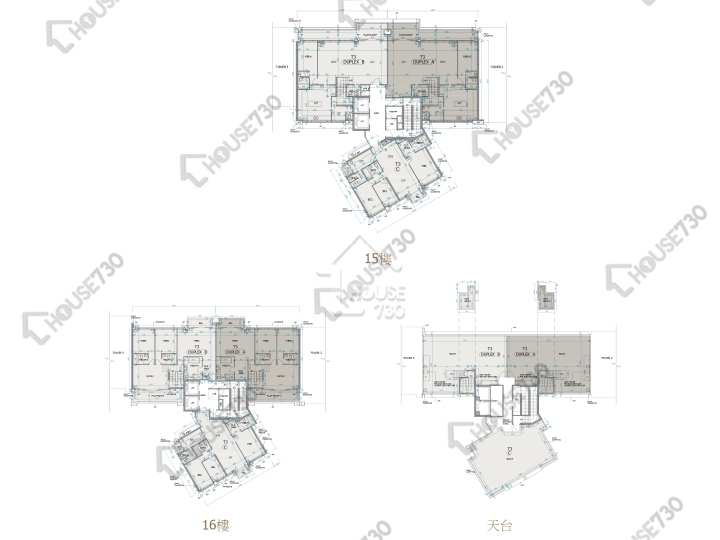 朗濤 平面圖 朗濤 3座 15-16樓 樓層平面圖 - House730