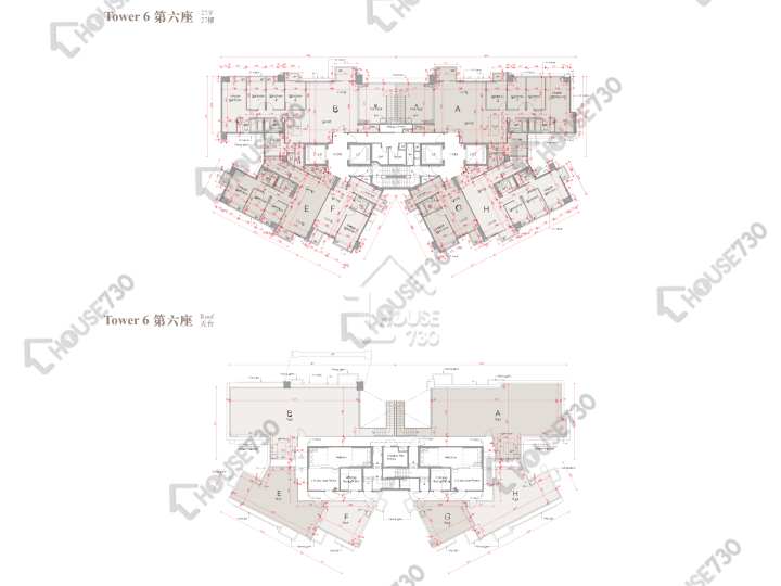 溱柏 平面圖 溱柏 6座 27樓 樓層平面圖 - House730