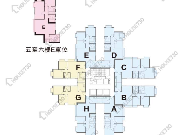 丹拿花園 平面圖 丹拿花園 4座 5-25樓 樓層平面圖 - House730