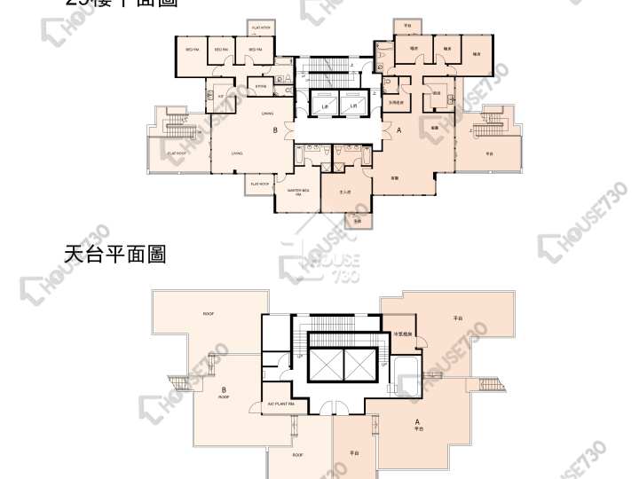 晉名峰 平面圖 晉名峰 B座 29樓 樓層平面圖 - House730