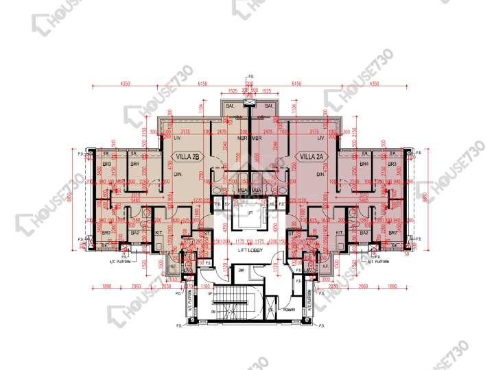 爾巒 平面圖 爾巒 菲利提諾大道 2座 2樓 樓層平面圖 - House730