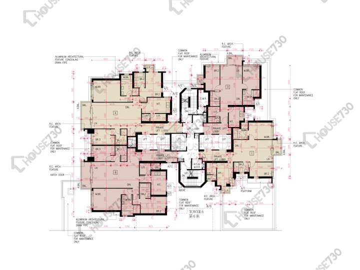 傲玟 平面圖 傲玟 5座 2樓 樓層平面圖 - House730