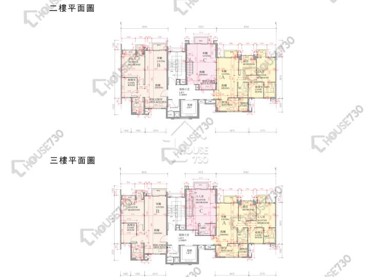 逸瓏灣 平面圖 逸瓏灣 II 低座2座 2-3樓 樓層平面圖 - House730