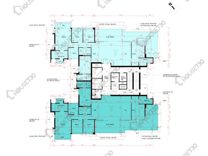 雲海 平面圖 雲海 1期 Cedar Court 1座 11樓 樓層平面圖 - House730