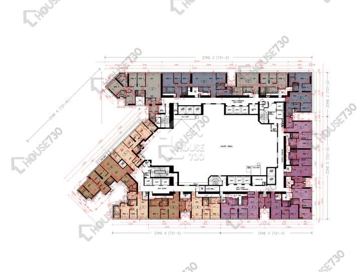 天璽 平面圖 天璽 21座 - 6區 (彗鑽) 16樓 樓層平面圖 - House730
