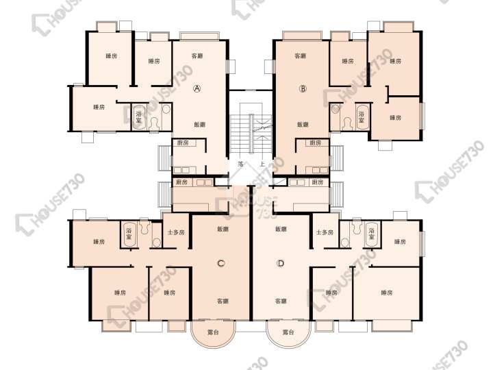 玉桂園 平面圖 玉桂園 3座 1-4樓 樓層平面圖 - House730