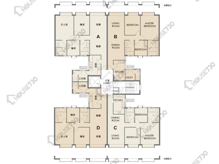 嘉豐花園 平面圖 嘉豐花園 4座 2-4樓 樓層平面圖 - House730