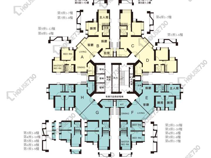 匯景花園 平面圖 匯景花園 1座 1-31樓 樓層平面圖 - House730