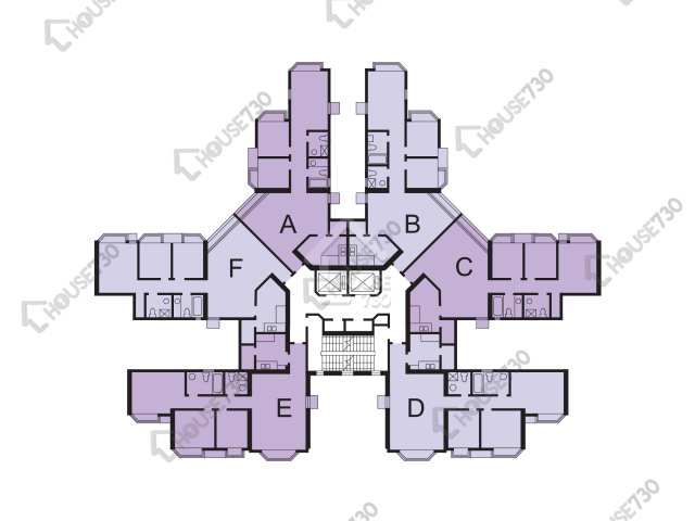 碧濤花園 平面圖 碧濤花園 3期 峰景閣 (1座) 1-14樓 樓層平面圖 - House730