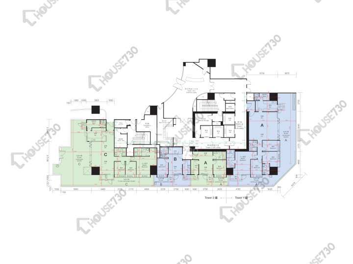 逸峯 平面图 逸峯 1座 3楼 楼层平面图 - House730