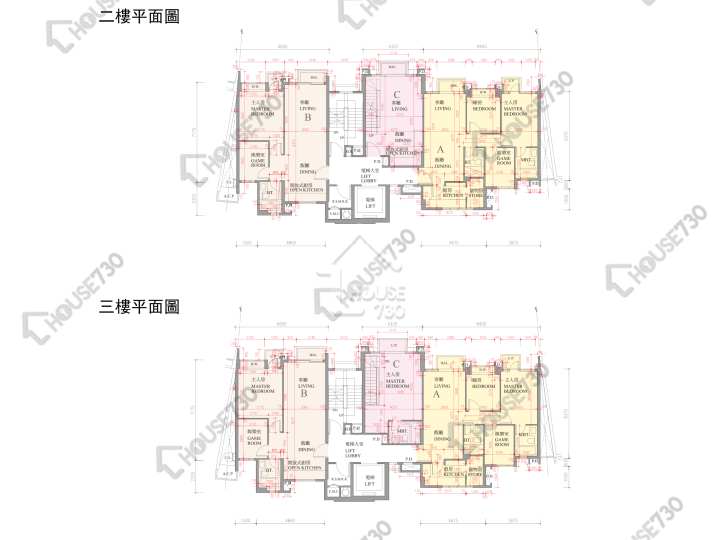 逸珑湾 平面图 逸珑湾 I 低座11座 2-3楼 楼层平面图 - House730