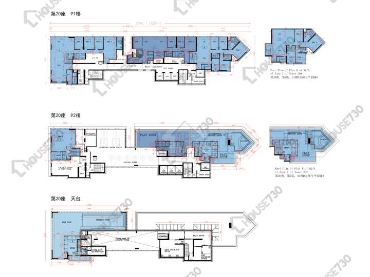 天璽 平面圖 天璽 20座 - 1區 (天鑽) 91樓 樓層平面圖 - House730