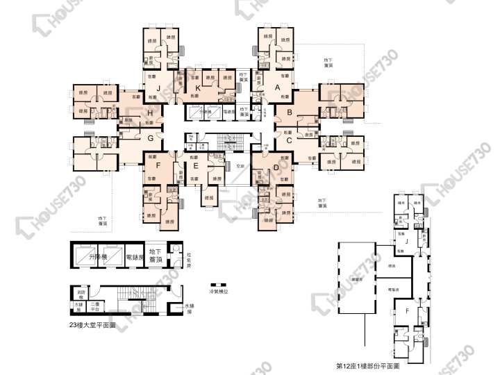 富榮花園 平面圖 富榮花園 12座 1-23樓 樓層平面圖 - House730