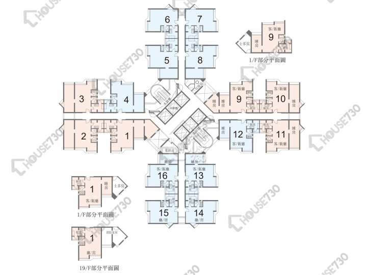 嘉盛苑 平面圖 嘉盛苑 嘉輝閣 (B座) 1-38樓 樓層平面圖 - House730