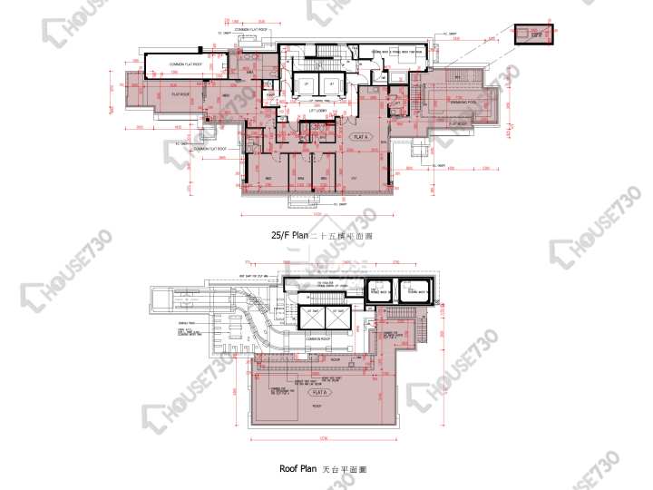 爾巒 平面圖 爾巒 茵羅洛斯大道 3座 25樓 樓層平面圖 - House730