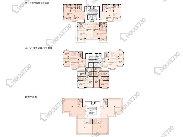 香港黃金海岸 平面圖 香港黃金海岸 10座 27-28樓 樓層平面圖 - House730