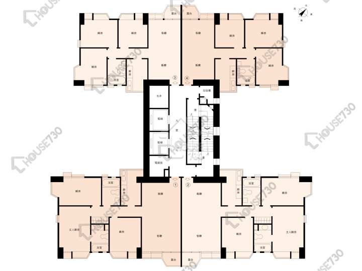 沙田廣場 平面圖 沙田廣場 銀星閣 (B座) 1-27樓 樓層平面圖 - House730