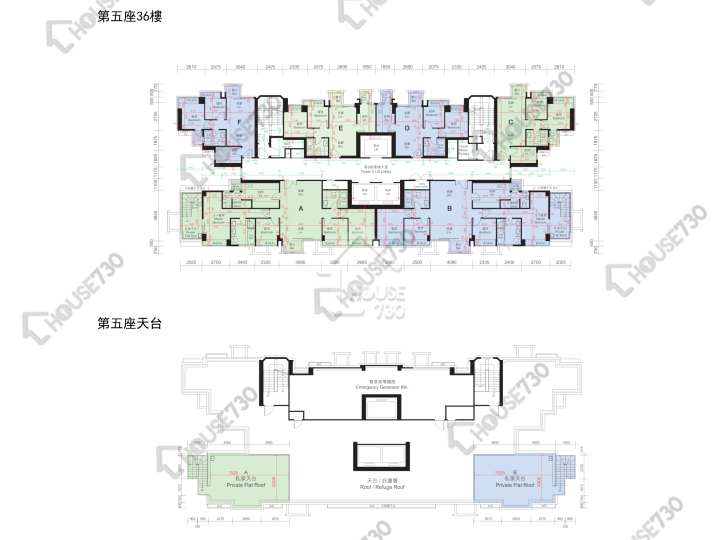 逸峯 平面图 逸峯 5座 36楼 楼层平面图 - House730