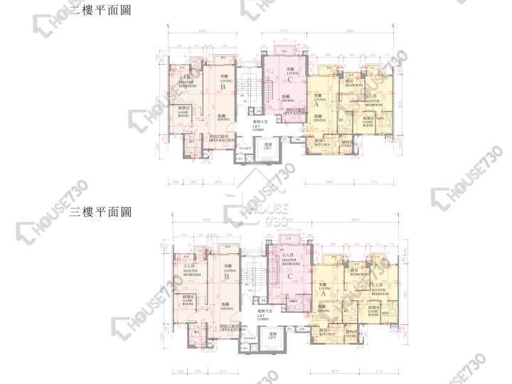逸瓏灣 平面圖 逸瓏灣 II 低座5座 2-3樓 樓層平面圖 - House730