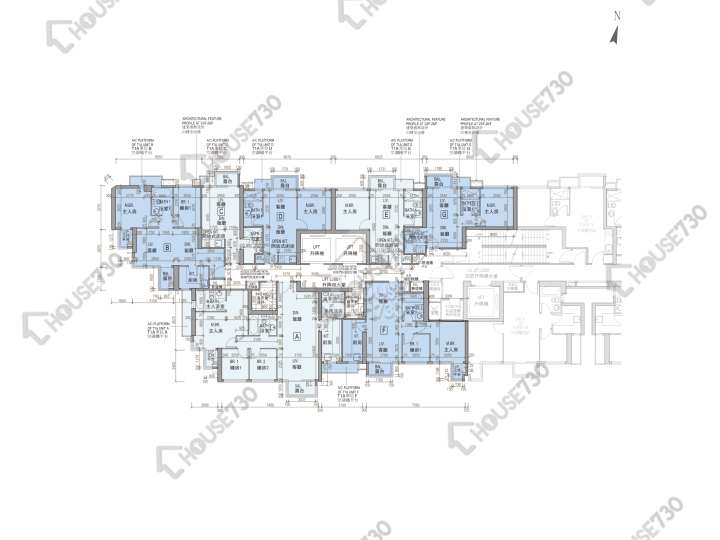 龍譽 平面圖 龍譽 1A座 2-3,5-12,15-23,25,26樓 樓層平面圖 - House730