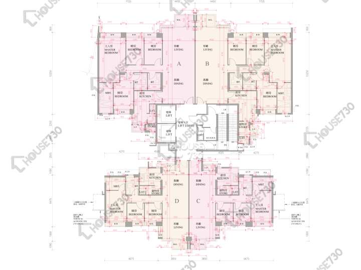 逸珑湾 平面图 逸珑湾 I 大厦17座 2-3,5-6,7楼 楼层平面图 - House730
