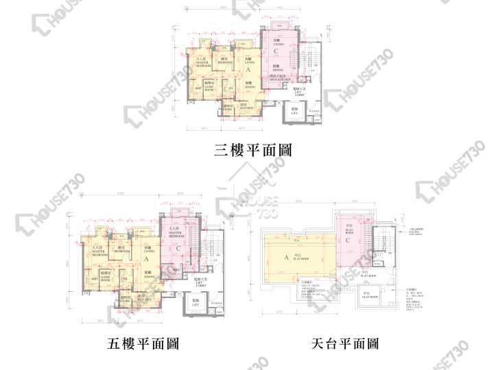 逸瓏灣 平面圖 逸瓏灣 II 低座1座 3,5樓 樓層平面圖 - House730