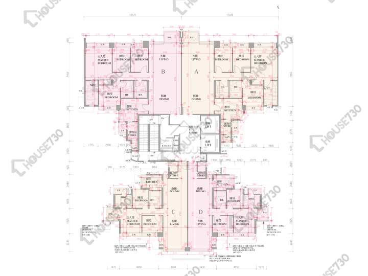 逸瓏灣 平面圖 逸瓏灣 II 大廈11座 8-12,15樓 樓層平面圖 - House730