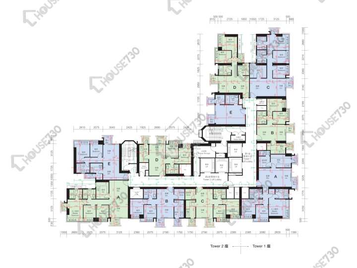 逸峯 平面图 逸峯 1座 20-23,25-33,35楼 楼层平面图 - House730