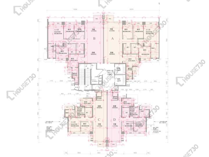 逸瓏灣 平面圖 逸瓏灣 II 大廈11座 3,5-6,7樓 樓層平面圖 - House730