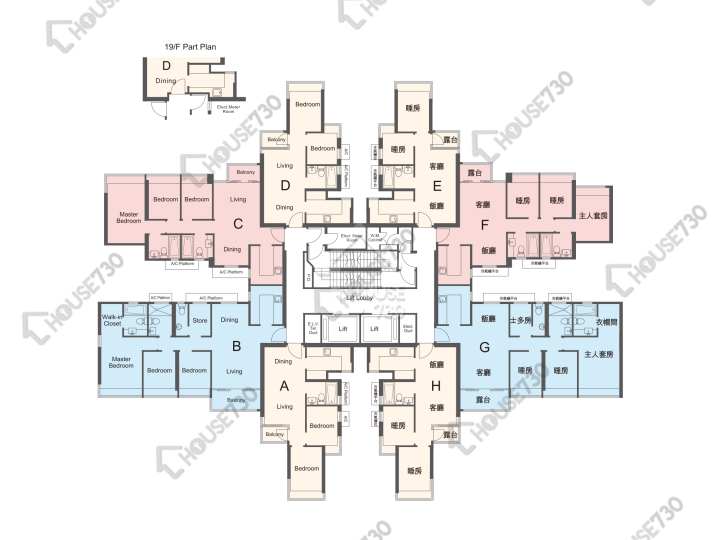 原築 平面圖 原築 5座 2-3,5-13,15-18,19樓 樓層平面圖 - House730